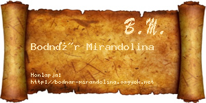 Bodnár Mirandolina névjegykártya